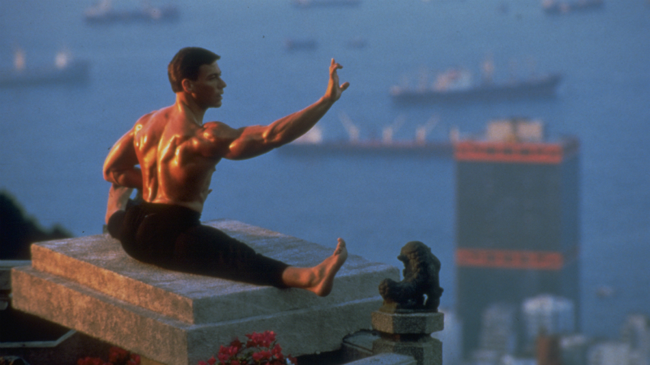 Jean-Claude Van Damme doing middle split